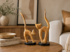 Picture of 650-048 Solid Teak Wood Cat Decorative Sculptures - Set of 2 (H38 & 40cm)