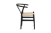 Picture of 49x57x75 WISHBONE Solid Beech Wood Y Replica Chair (Black Frame-Beige Seat) - Each