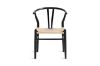 Picture of WISHBONE Solid Beech Wood Y Replica Chair (Black Frame-Beige Seat) - 49x57x75  
