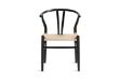 Picture of WISHBONE Solid Beech Wood Y Replica Chair (Black Frame-Beige Seat) - 49x57x75  