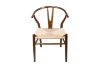 Picture of WISHBONE Solid Beech Wood Y Replica Chair (Walnut Frame-Beige Seat) - Each