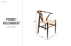 Picture of WISHBONE Solid Beech Wood Y Replica Chair (Walnut Frame-Beige Seat) - 2 Chairs in 1 Carton