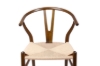 Picture of 49x57x75 WISHBONE Solid Beech Wood Y Replica Chair (Walnut Frame-Beige Seat) - 2 Chairs in 1 Carton