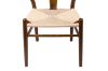 Picture of WISHBONE Solid Beech Wood Y Replica Chair (Walnut Frame-Beige Seat) - 2 Chairs in 1 Carton
