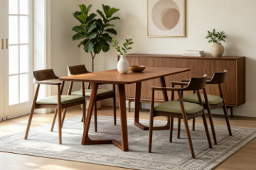 Picture of RIKA 5PC 160 Rectangle Solid Wood Dining Set