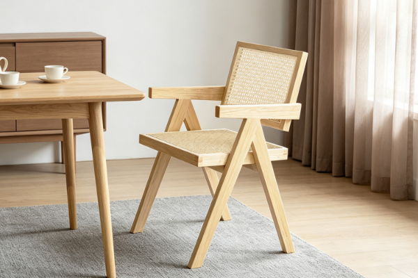 Picture of CHANDIGARH Solid Wood Replica Armchair (Natural)