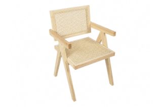 Picture of CHANDIGARH Solid Wood Replica Armchair (Natural) - Each