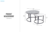 Picture of RADIUS Sintered Stone Table Top Nesting Coffee Table (Grey&Off White)