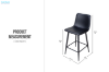 Picture of NOIR Bar Stool with Footrest - 4 Chairs in 1 Carton