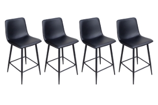Picture of NOIR Bar Stool with Footrest - 4 Chairs in 1 Carton