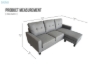 Picture of HAXTON Reversible Linen Fabric Sectional Sofa (Dark Grey)