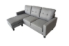 Picture of HAXTON Reversible Linen Fabric Sectional Sofa (Dark Grey)
