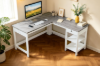 Picture of TIVON 150 L-shaped Desk with Drawer & Shelves