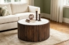 Picture of KASIA Mango Wood D89 Round Coffee Table With Marble Top