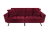 Picture of LUMI Convertible Sofa Bed with Adjustable Split-Back (Rose Burgundy)