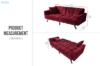 Picture of LUMI Convertible Sofa Bed with Adjustable Split-Back (Rose Burgundy)