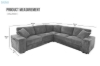 Picture of MARLIN Corduroy Fabric Sectional Sofa with Hidden Storage & Cup Holder