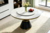 Picture of ORBIT 150 Round White Sintered Stone Dining Table with Lazy Susan