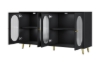 Picture of FIVEN 4-Door Arched Fluted Glass Buffet/Storage Cabinet (Black)
