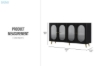 Picture of FIVEN 4-Door Arched Fluted Glass Buffet/Storage Cabinet (Black)