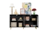 Picture of FIVEN 4-Door Arched Fluted Glass Buffet/Storage Cabinet (Black)