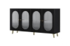 Picture of FIVEN 4-Door Arched Fluted Glass Buffet/Storage Cabinet (Black)
