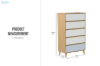 Picture of RENO 5-Drawer Tallboy (Solid Wood Legs)