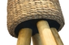 Picture of PANDED Water Hyacinth Woven Stool with Twig Legs