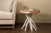 Picture of LIBERTE D50 Round Side Table with Mungur Wood Top and Teak Branch Base