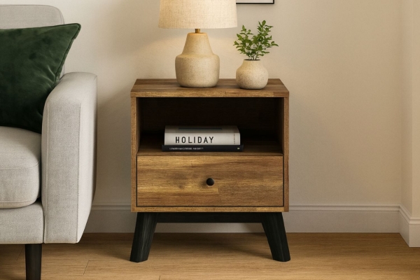 Picture of [FLOOR MODEL CLEARANCE] CALLA 1-Drawer Solid Acacia Wood Side Table