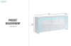 Picture of [FLOOR MODEL CLEARANCE]GRAINY 170 2-Door 3-Drawer High Gloss Buffet with LED Lights