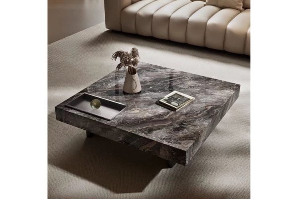 Picture of [FLOOR MODEL CLEARANCE] GRAVITY Sintered Stone Top Coffee Table (Dark Color)