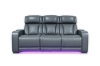 Picture of VOLT Air Leather Dual Motor Power Reclining Sofa Range (Grey) - 3 Seat with Drop-Down Console & Reading Light & Wireless Charging & Cup Holders & Storage & USB Port & LED Lighting (3RRC)