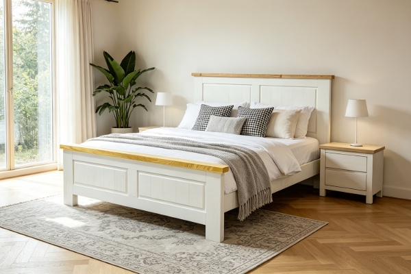 Picture of BRAMPTON Solid Wood Bedframe in Queen/King Size