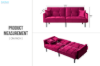 Picture of MILA Convertible Sofa Bed with Adjustable Split-Back (Fuchsia)