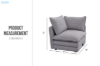 Picture of MELLOW Modular Sectional Sofa Range (Grey) - Left Facing Armchair