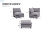 Picture of MELLOW Modular Sectional Sofa Range (Grey) - 2PC Combo Set (LAF Aamchair + RAF Armchair)