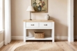 Picture of BRAMPTON 2-Drawer Solid Wood Console Table with Shelf