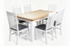 Picture of BRAMPTON 180 7PC Solid Wood Dining Set with Fabric Seat Chairs