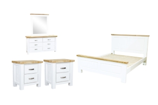 Picture of BRAMPTON Solid Wood Bedroom Combo Set in Queen Size - 5PC Combo