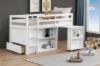 Picture of OLIVER Solid Wood Single Size Loft Bed Frame with Mobile Desk & Storage