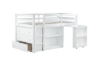 Picture of OLIVER Solid Wood Single Size Loft Bed Frame with Mobile Desk & Storage