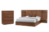 Picture of WALNOVA 3PC/4PC/5PC/6PC Solid Walnut Veneer Bedroom Combo Set with Side Pier in Queen Size