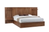 Picture of WALNOVA 3PC/4PC/5PC/6PC Solid Walnut Veneer Bedroom Combo Set with Side Pier in Queen Size