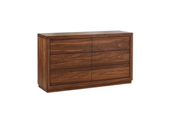 Picture of WALNOVA 6-Drawer Solid Walnut Veneer Dresser