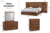 Picture of WALNOVA 3PC/4PC/5PC/6PC Solid Walnut Veneer Bedroom Combo Set with Side Pier in Queen Size