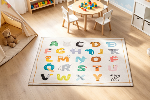 Picture of FABLE 150x100 Cartoon Washable Rug  (Alphabet Print)