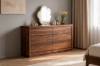 Picture of WALNOVA 6-Drawer Solid Walnut Veneer Dresser