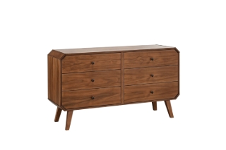 Picture of WALCOTT 6-Drawer Solid Walnut Veneer Dresser without Mirror