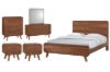 Picture of WALCOTT 4PC/5PC/6PC Solid Walnut Veneer Bedroom Combo Set in Queen Size